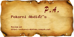 Pokorni Abdiás névjegykártya